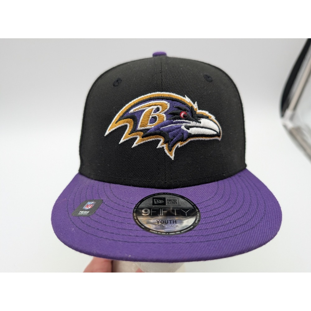 New Era Baltimore Ravens 9FIFTY Youth Snapback Hat Black Purple NFL Cap